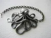 Связанная цепочка мода антикварный серебряный цвет бронзовый браслет осьминога с осью осьминога с пьесом винтажный стиль океан