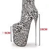 Bottes Sexy léopard femmes sur le genou plate-forme Ultra 19 cm talons hauts cuisse dames discothèque fétiche chaussures grande taille