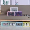 Clothing & Wardrobe Storage 3PCS Shoe Box Set PP Material Multi Color Foldable Thickened Transparent Drawer Case Plastic Boxes Organizer Sin