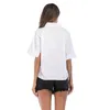Kadın Bluzlar Gömlek Sarmalalya Suit-Elbise Gömlek Kolay Kod Ceket Halter Kısa Kollu Beyaz