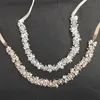 SLBLidal Gümüş Renk Gül Altın Kristal Rhinestones Düğün Saç Aksesuarları Headdress Gelin Kafa Nedime Kadınlar Takı