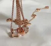 collier populaire Reproductions officielles de luxe diamants pendentifs colliers Top qualité plaqué or 18 carats série d'amour avancée AAAAA 231H