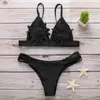 Damenbadebekleidung Sexy Bikini Set Frauen Weiß Mesh Gestickte Blume Transparent Micro Badeanzug Badeanzug Tanga Brasilien Biquini 2021