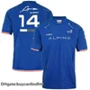 Футболка футболки Формула Чемпионат Новый F1 Jersey Alpine Team Racing с коротким рукавом для поклонников Renault 7d7f