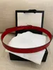 Men039s belt women039s belt big gold buckle big silver buckle leather classic Belt Red 25cm30cm35cm38cm wide band box 56325439