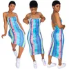 Women Dress Halter Sleeveless Sexy Printed Suspender Backless Leopard Tie Dye Colourful Fashion Ladies Dresses CY908
