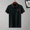 2023Men's new style embroidery summer luxury brand polo menswear designer pure cotton polo fashion British solid color breathable lapel short sleeve side M-3xl