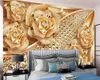 Anpassad detaljhandel 3D -tapet Luxury Diamond Flower Jewelry Kitchen Wall Papers Hemdekor Målning Mural8997759