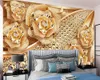 Personalizado varejo 3d papel de parede luxo diamante flor jóias cozinha wall papers home decor pintura mural