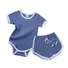 Baby-Kleidungssets, Strampler + Shorts, Kleinkind-Jungen-Mädchen-Kleidungsset, 3–24 Monate, Unisex, Neugeborene, gerippte Baumwolle, Roupa-Pyjama-Outfits