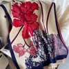 Scarves Retro Floral Scarf Women Winter Cashmere Warm Pashmina Thick Blanket Female Fashion Bufanda Double Sided Stoles Echarpe 201716333