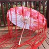 82cm Hanfu Oiled Paper Paraply Regn Kvinnor POGGE PROP Bevis Band Antika Tassels Fan Paraguas Parasol 210721