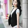 Aelegantmis Women Vest Office Work Fashion Slim Coats Korean Casual Blazer Black Sleeveless Jacket Female Spring Autumn 210607