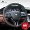 Per Maserati Ghibli Levante quattroporte GT coprivolante in pelle scamosciata fai-da-te coprivolante per auto decorazione interna246y