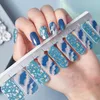 20 Tips Glitter Nail Stickers Sheet Full Wraps Gold Stamping Self Adhesive Nails Art Decals Manicure Tools