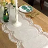 Proud Rose Lace Table Runner Tablecloth Korean Style Bed Beige TV Cabinet Cover Towel Flag Wedding Decoration 210628