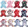 Hond Kerst Pyjama Kostuums Leuke PJ's Dog Apparel Sublimation Print Flanel Pet Clothes Winter Holiday Outfit Shirt voor honden Onesies Pomeranian Groothandel L A250