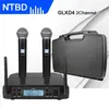 NTBDステージパフォーマンスKARAOKE UHF GLXD4 Professionalデュアルワイヤレスマイクシステム2チャンネル2ハンドヘルド自動スキャン2106105073566