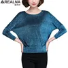 Glitter elegant blus kvinnor koreanska stil sequins blusar skjorta överdimensionerade kvinnors skjorta tunika plus storlek sexiga damer toppar blusas 210225
