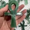 Green Aventurine Stone ankh مفتاح ديكور الحياة المصنوعة يدويًا الكوارتز الكريستال الأحجار الكريستال الشاكرا المحظوظين المصريين الصليب الديني Ansata للمذبح ، الويكا ، الحيوية