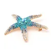 Pins, broches moda strass starfish para mulheres grande inseto broche pino vestido acessórios cute jóias