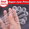 Ultra-cheap 4Inch(10cm) Clear Pyrex Glass Oil burner pipe transparent Glass Tube Oil Burning Pipe smoking water pipes for dab rig bong