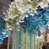 beautiful artificial cherry blossoms silk wisteria flower vines DIY wedding Christmas decoration wall decor 6 colors Y201020