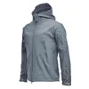 Mäns Jacka Mjukt Shell Shark Skin Fleece Vattentät Vattentät Windbreaker Tactical Coat för vandring Camping Jakt Termisk Man 211217