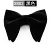 Bow Ties Fashion Velvet Big Bowties For Women Mens Groom Wedding Tie Skinny Couleur solide Gravatas Slim Black Cravat Accessoires 243J