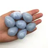 Dekorativa objekt Figuriner 1pc 30-60mm Naturpolerad Blå Celestite Crystal Egg Shaped Stone Specimen Healing Decor Stones and Meas