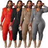 Women Knitted Skinny Rompers Designer Female Long Sleeve Casual One Piece Jumpsuit Fashion Trend Sexy Slim Zipper Hooded Plus Size Bodysuits