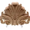 Runbazef Antieke Decoratieve Houten Applicaties Meubels Decor Cabinet Deur Onregelmatige Houten Mouldings Bloem Carving Figurine Craft 210811