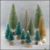 Kerst Feestelijke Feestartikelen Home Gargenchristmas Decoraties 30 Stuks Miniatuur Sisal Frosted Trees Bottle Brush Ornamenten Drop Deli