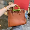 Designers Diana Bamboo Handle Tote Bag Italy Luxurys Brand Classic Women äkta läder Totes Handväskor Fashion Woman Shopping SHO2990