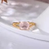 GZ Zongfa мода ювелирные изделия натуральный розовый квартем драгоценного камня 925 стерлингового серебра женщины кольца для девочек