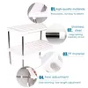 Stainless Steel Floor Type Holder Adjustable Extendable Double Layer Dishes Storage Rack Kitchen Under Sink Multifunction Shelf 211102