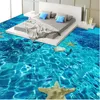 3D Wall Paper Floor Wall Sticker Creative Ocean Pattern Waterproof Self Adhesive PVC Bathroom Bedroom Floor Wall Papers