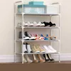 Shoe Rack Shoe Organizer Aluminum Metal Standing Shoe Rack DIY Shoes Storage Shelf Home Organizer Accessories 210811