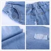 Jeans For Girls Big Hole Girl Ripped Kids Spring Autumn Trousers Children Casual Style Children's Clothes 6 8 10 12 14