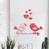 Adesivos de Parede Amor Pássaro Espelho Acrílico Adesivo Baby Quarto Decoração Sala de estar Casa Decoração Acessórios