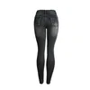 Moto Biker Zip Jeans Femme Stretch Denim Pantalon Skinny Moteur Pour Femme Noir 210708