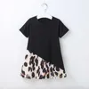 Newborn Baby Dress Casual Cotton Toddler Dress Stitching Leopard Print Dresses for Girl Fashion Holiday Baby Girl Clothes 1-5Y Q0716