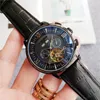 Fashion Swiss Watch Leather Tourbillon Watch Automatic Men Wristwatch Mens Mechanical Steel Watches Relogio Masculino Clock257N