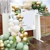 119Pcs Vintage Green White Gold Latex Balloon Garland Arch Kit for Kids Jungle Birthday Party Baby Shower Wedding Decorations 220217