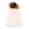 Bonés chapéus outono inverno chapéu de bebê crochet menino morno menino beanie boné grande pompom cor sólida crianças toddler bonnet acessórios