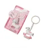 Cheval à bascule porte-clés pour bébé né cadeaux faveur de mariage pour invité cheval de Troie porte-clés bébé douche cadeau SN2045