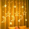 EU Plug Moon Star LED Fée Guirlande Lumineuse Guirlande EID Mubarak Ramadan Décoration Noël Vacances Éclairage De Noce 211109