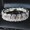 Обручальные кольца роскошные 925 серебряная цветная группа вечность кольцо для женщин Большой подарок, дамы, любящие модные ювелирные изделия Zircon218s