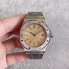 Klassieke stijl hoge qaliteit automatisch gegraveerd beweging glas achterhorloge mannen gele wijzerplaat 316 roestvrij band gratis verzending