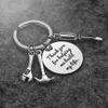 Keal's Day Keychain إذا كان أبي لا يمكن إصلاحه الفولاذ المقاوم للصدأ مطرقة مفك البراغي أداة مجوهرات حلقة رئيسية شكرا إعطاء يوم